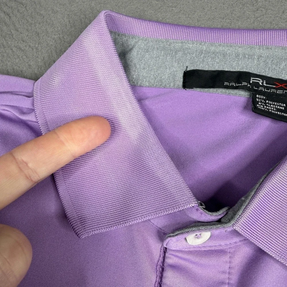 RLX‎ Ralph Lauren Polo Shirt Mens Large Purple Performance Golf Top Stretch
